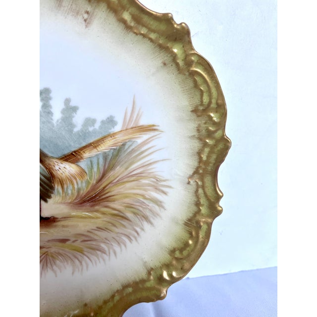Ceramic Antique French Limoges Game Bird Cabinet Plates - Coiffe & Cie, Pair For Sale - Image 7 of 18