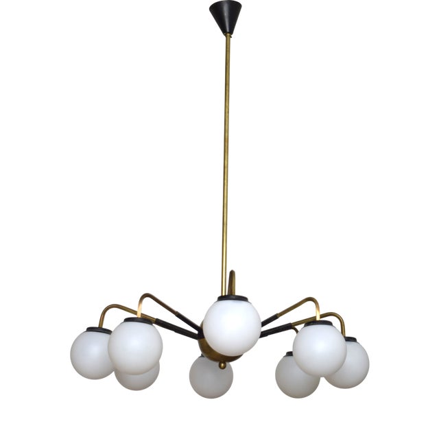 Italian Sputnik Chandelier with Adjustable Arms from Stilnovo, 1950s For Sale