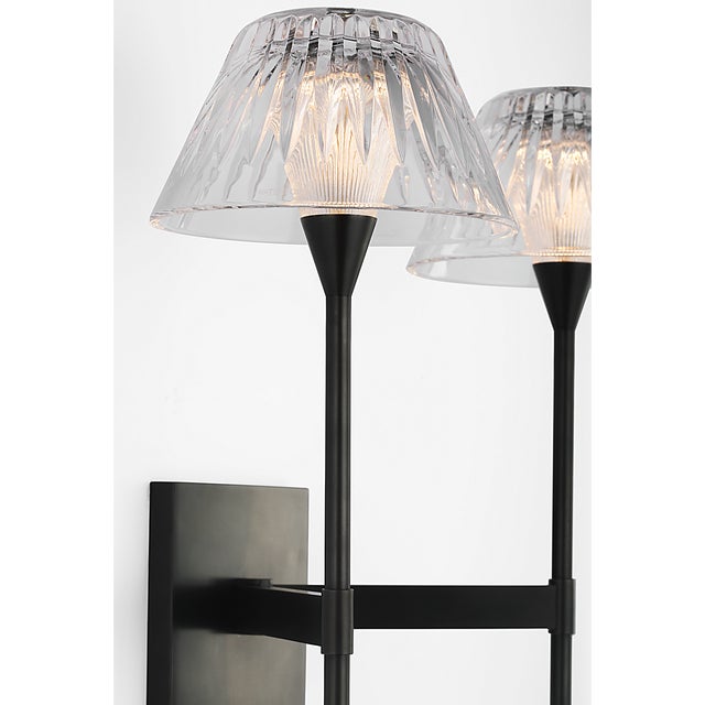 Waterford for Visual Comfort Signature Blaze 19" 2 Light Tail Sconce in Bronze with Clear Crystal For Sale - Image 13 of 13