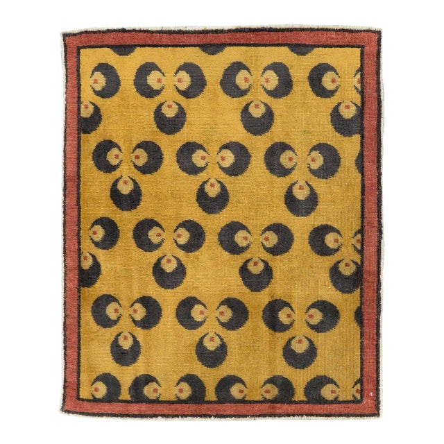 Galerie Shabab Collection Mid-20th Century Turkish Anatolian Deco Throw Rug For Sale