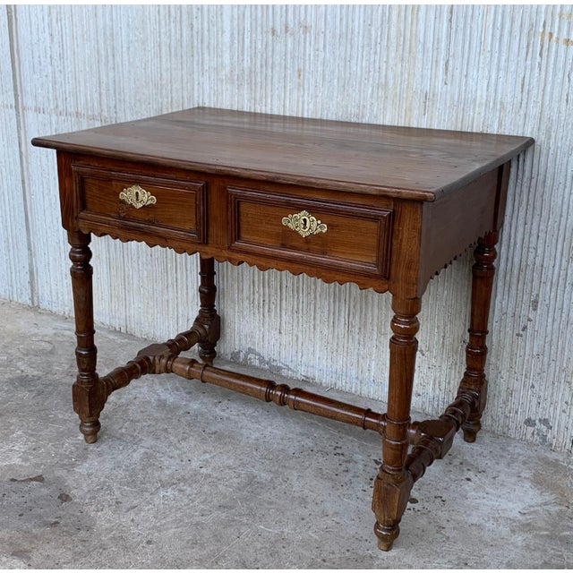 Early 20th Spanish Mobila Country Farm Desk with, Side Table or Butcher Block For Sale - Image 16 of 18
