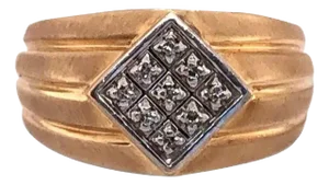 14 Karat Yellow Gold Contemporary Ring With Diamonds