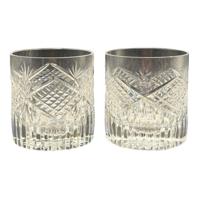 Vintage Tyrone Crystal "Slieve Donard" Whiskey Tumblers (Pair) For Sale