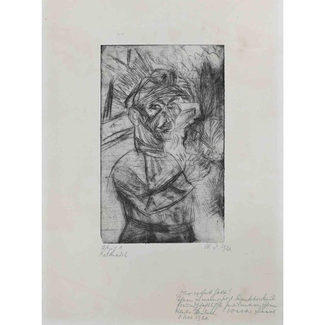 Self-portrait is an Artwork realized in 1920, realized by the german artist Walter Jacob (1893 - 1964). Drypoint print on...