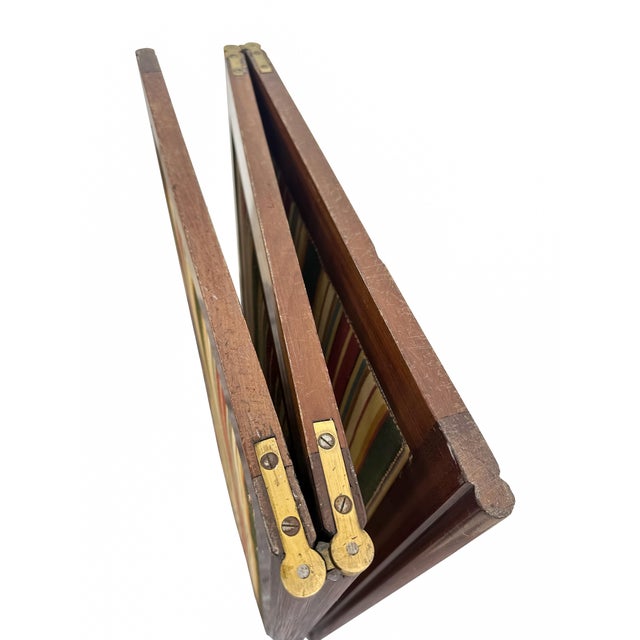 Louis XVI Upholstered Mahogany 3-Panel Room Divider with Mechanism by L. Moreau, 1780s For Sale - Image 10 of 12