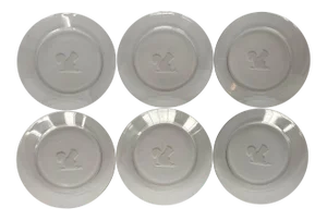 Mid 20th Century French Arcoroc Plates With Etched Squirrel - Set of 6