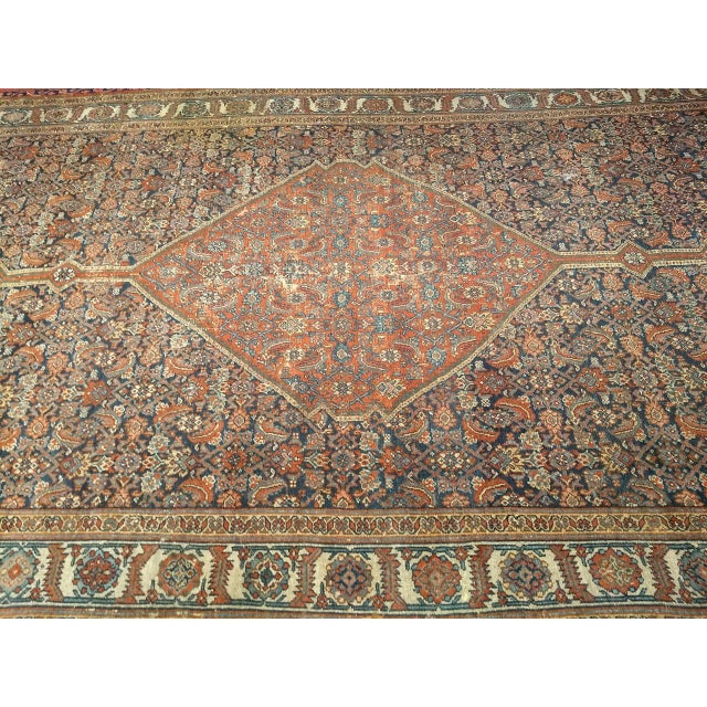 19th Century Persian Farahan Gallery Rug, Hand-Knotted Wool, Herati Geometric Pattern, Navy & ivory, 7x19 For Sale - Image 16 of 18