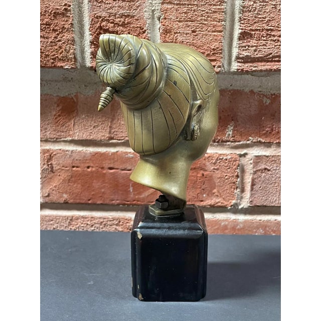 Vintage Brass Bust of a Laotian Woman For Sale - Image 4 of 12