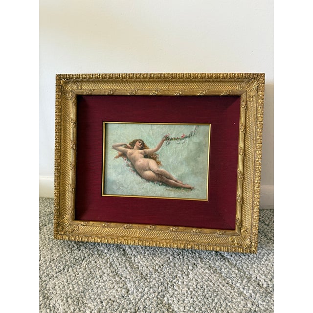 Antique nude painting 19th century oil paint on canvas This is an oil paint on canvas of a lovely women laying down living...