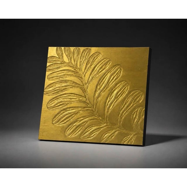 Metallic Gold Botanical Relief Wall Plaque For Sale In Miami - Image 6 of 6