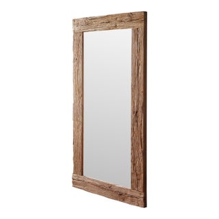 Matthew Izzo Home Rustics Teak Wood Floor Mirror For Sale