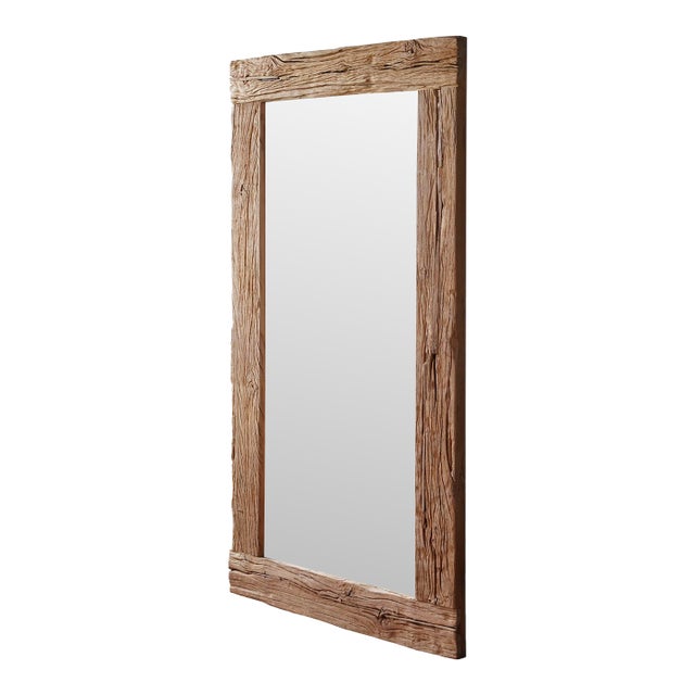 Matthew Izzo Home Rustics Teak Wood Floor Mirror For Sale