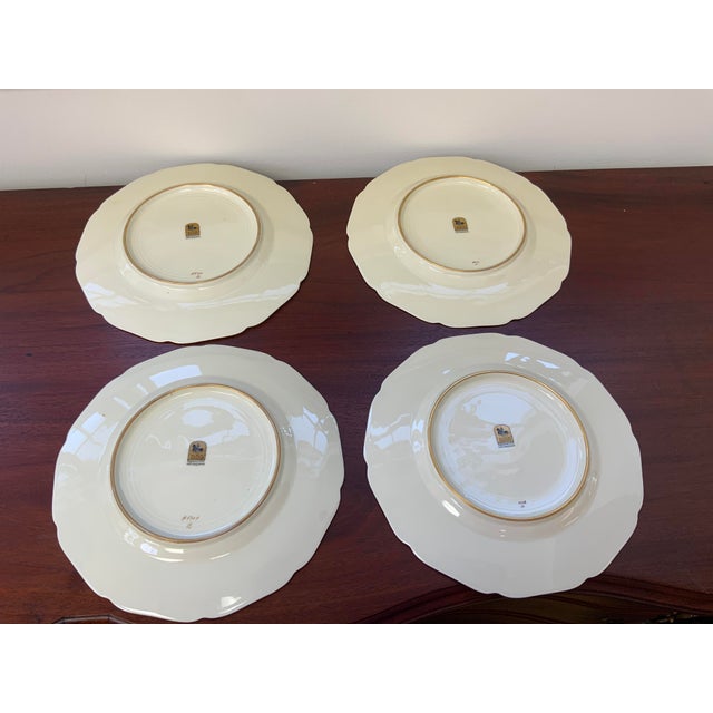 Traditional 20th Century Black Knight Yellow/Gilt Plates Set of Four For Sale - Image 3 of 12
