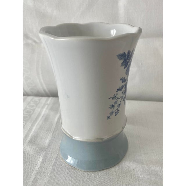 Vintage Laura Ashley "Sophia" Collection Blue Floral Porcelain Bathroom Tumbler Cup For Sale In Denver - Image 6 of 10