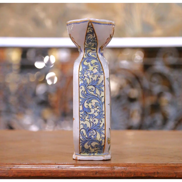 Late 19th Century 19th C. French Porquier-Beau Quimper Pitcher Vase With Coat of Arms & Bretons For Sale - Image 5 of 14