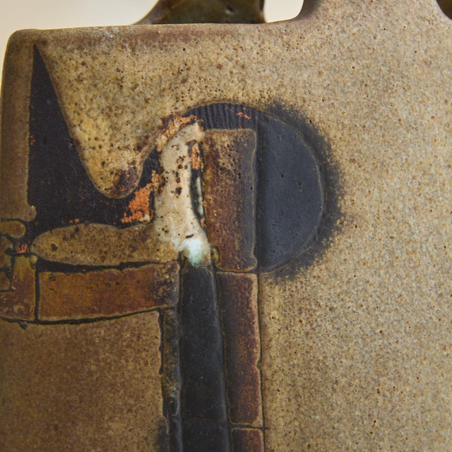 Italian FArte Textured Ceramic Vase, 1960s For Sale - Image 10 of 11