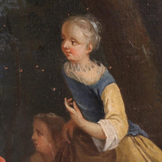 French Artist, Children Playing, 1780, Oil on Canvas For Sale - Image 9 of 16