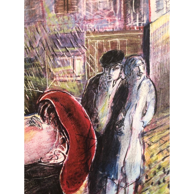 Shaoul Smira, 1980's Large Modernist Israeli Film Noir Figures Lithograph Neo-Expressionism For Sale - Image 4 of 7