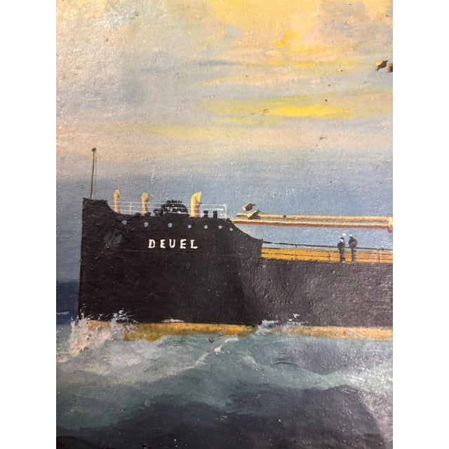 Uss Deuel, Oil on Board, Circa 1940's. For Sale - Image 4 of 12
