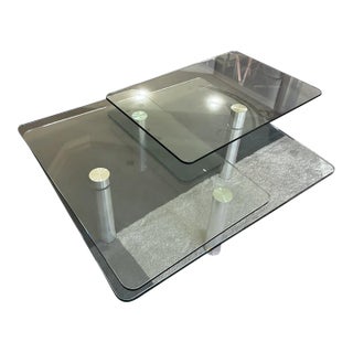 Rare Vintage Draenert "Imperial" Model 1314 Multi-Tier Synchronized Motion Coffee Table- Rctangular Variant For Sale