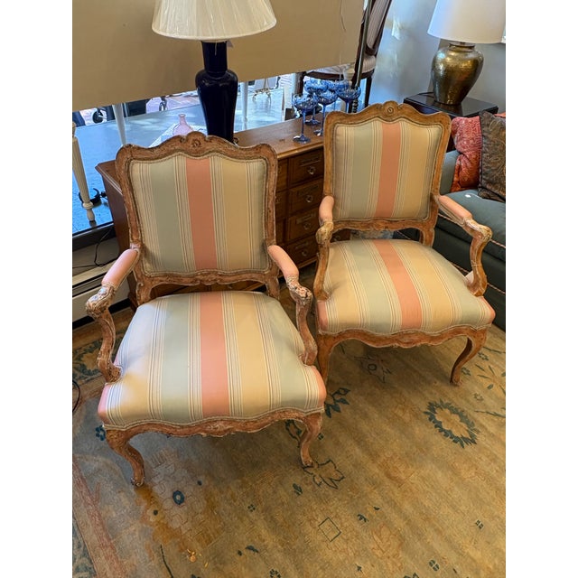 Mid 18th Century Antique French Louis XV Style Open-Armed Chairs For Sale - Image 5 of 10
