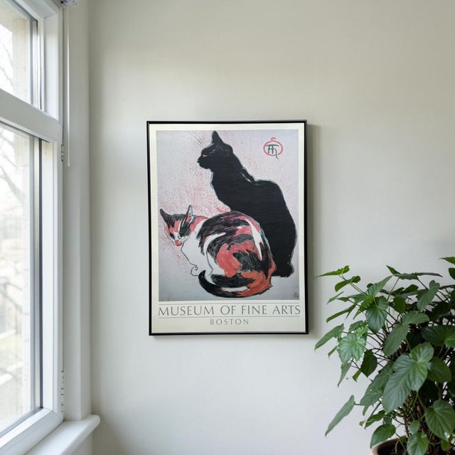 1980s Two Cats Framed Art Poster Museum of Fine Arts For Sale - Image 4 of 11