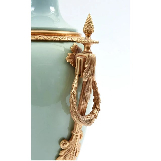 Bronze Bronze Mounted Porcelain Decorative Urn For Sale - Image 8 of 11