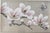 Luxury hand painted silk wallpaper sample featuring delicate magnolia blossoms, graceful branches, and a charming...