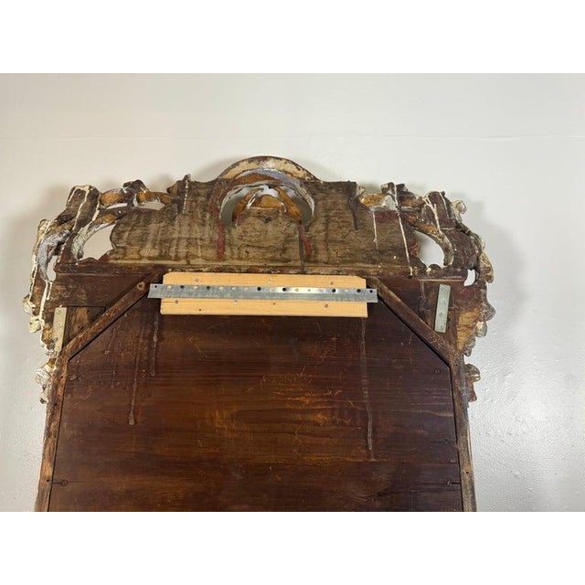 Pair of Monumental Italian Baroque Giltwood Mirrors-18th Century For Sale - Image 15 of 16