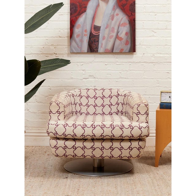 Mid-Century Modern Vintage Geometric Club Chair For Sale - Image 3 of 6