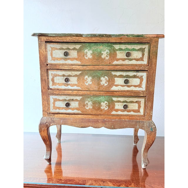 19th Century Italian Florentine Miniature Painted Chest of Drawers For Sale - Image 9 of 10