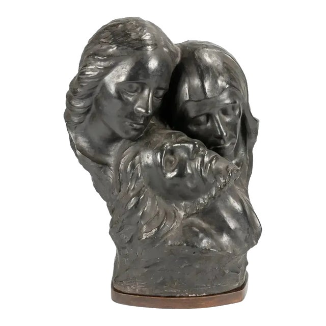 19th Century Monumental Stoneware Sculpture of the the Holy Family Consists of the Child Jesus, the Virgin Mary and Saint Joseph For Sale