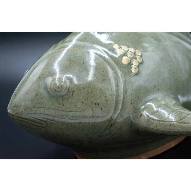 Vintage (90s) Large Koi Fish Hand-Made Stoneware Pottery, E. T. Tonala For Sale In Minneapolis - Image 6 of 13