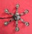 Dove Gray Vintage Hand-Punched Tin Witch's Hat 6-Arm Chandelier – By Irvin's Country Tinware For Sale - Image 8 of 18