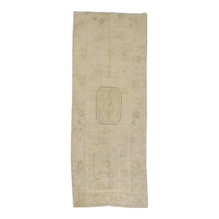 Vintage Zabihi Collection Pale Turkish Oushak Wide Runner - 4'8" x 12'4" For Sale