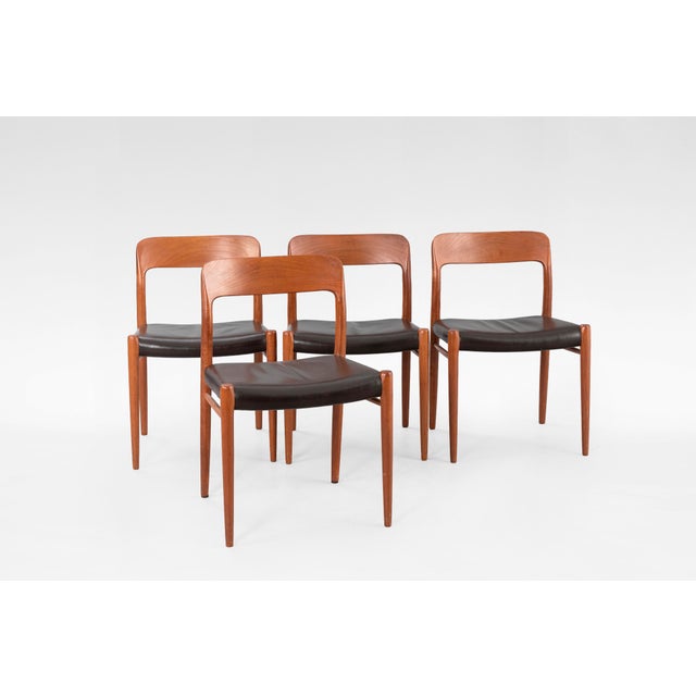 Model 75 Dining Chairs by Niels Otto Møller for J.L. Møller Mobelfabrik, Denmark, 1960s, Set of 4 For Sale - Image 6 of 6