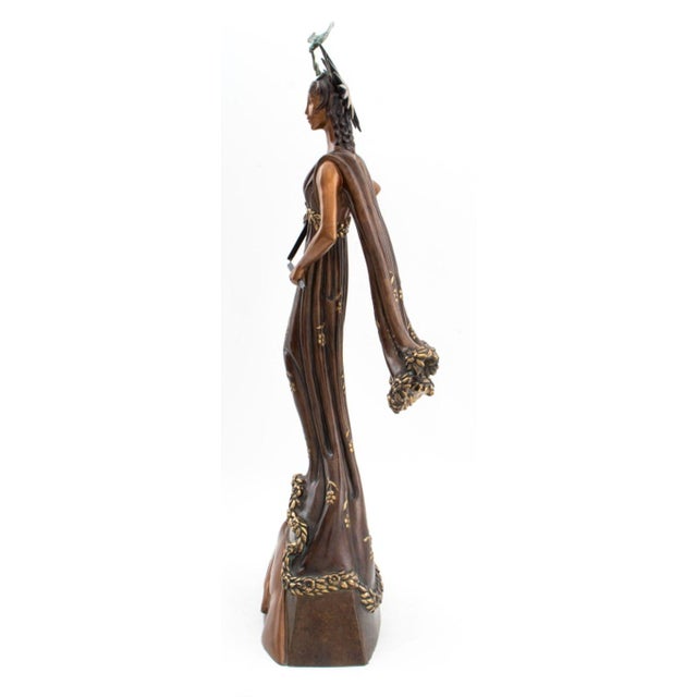 Art Deco Erte "Peace" Patinated Bronze Sculpture, 1984 For Sale - Image 3 of 8