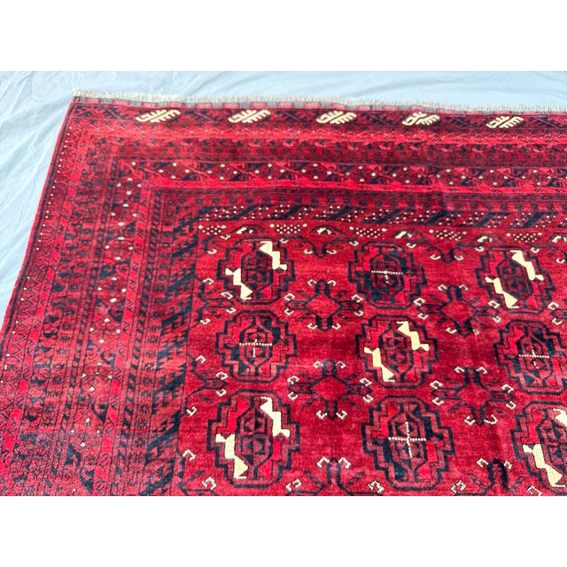 2000 - 2009 Red Tekke Bokhara Hand-Knotted Wool Rug - 6'10" X 9'8" For Sale - Image 5 of 12