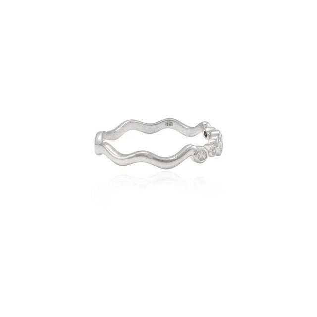Not Yet Made - Made To Order Classic Wave Diamond Wedding Band Stack in 18k Solid Gold Size 7 For Sale - Image 5 of 14