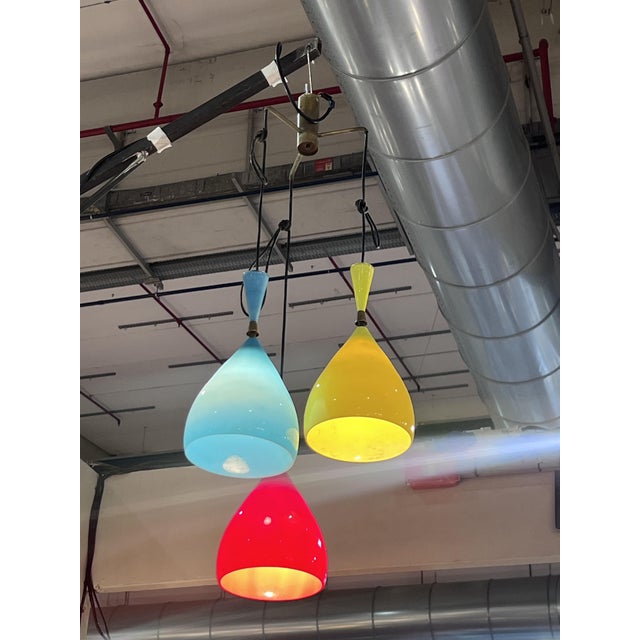 1960s Glass Hanging Lamp from Stilnovo, 1960s For Sale - Image 5 of 6