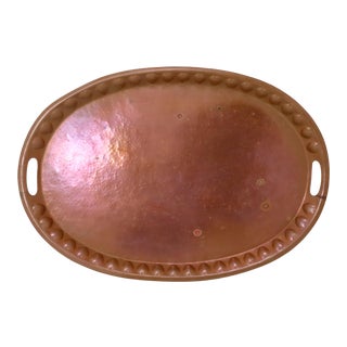 Large Hand Wrought Copper Arts & Crafts Serving Tray Dated 1931 For Sale