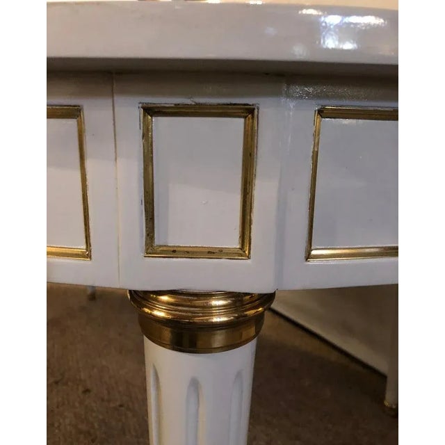 Hollywood Regency Dining Table in Gray Lacquered Bronze Mounted Finish For Sale - Image 9 of 13