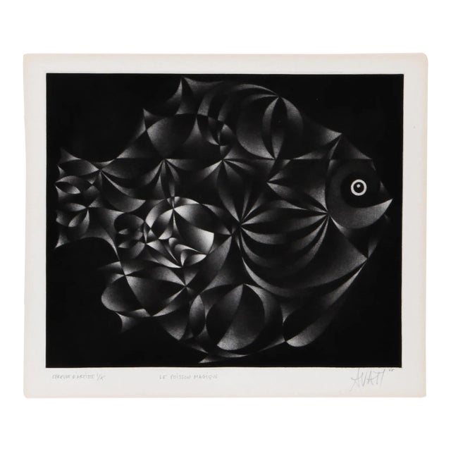 Mario Avati, Le Poisson Magique, Mezzotint For Sale