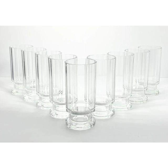 Dansk “Gustav” Set of 9 Highball Tumbler Glasses 6” 14oz Good vintage condition. No chips, cracks, or fleabites. Height 6”...