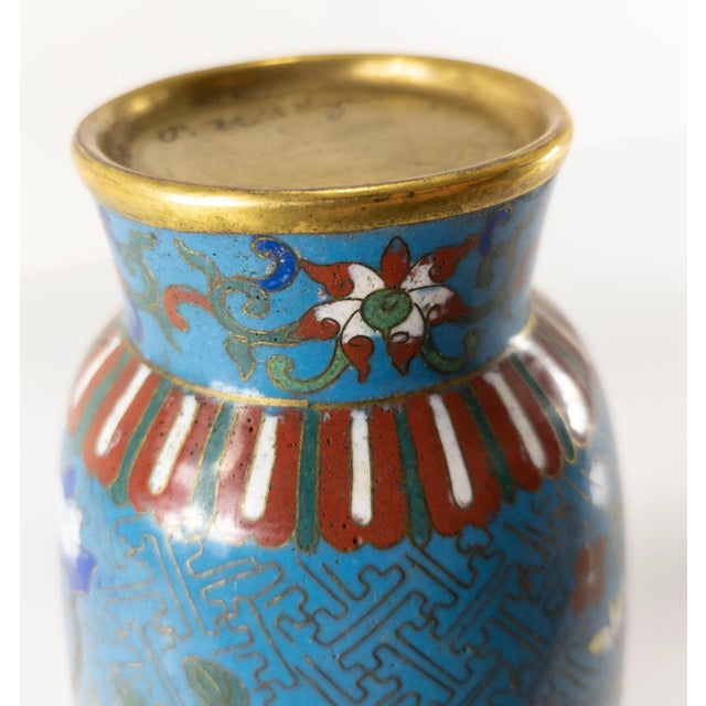 17th or 18th Century Chinese Cloisonne Enamel Vase For Sale - Image 12 of 13
