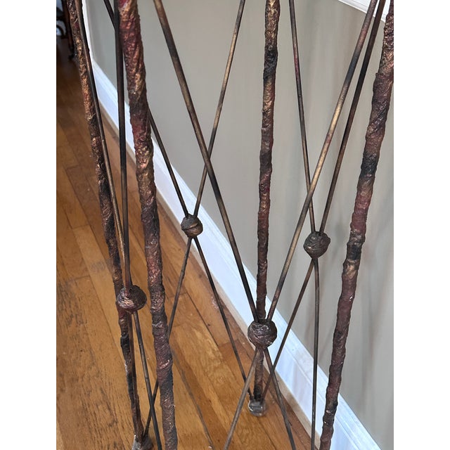 Theodore Alexander Tall Square Metal Twig Table For Sale - Image 4 of 9