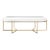 Matthew Izzo Home - Tamia Gold Leaf & White Linen Upholstered Bench For Sale
