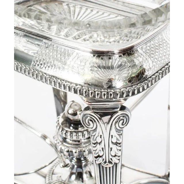 19th Century Sheffield Plate Cut Glass Epergne Centrepiece, 1820s For Sale - Image 10 of 17