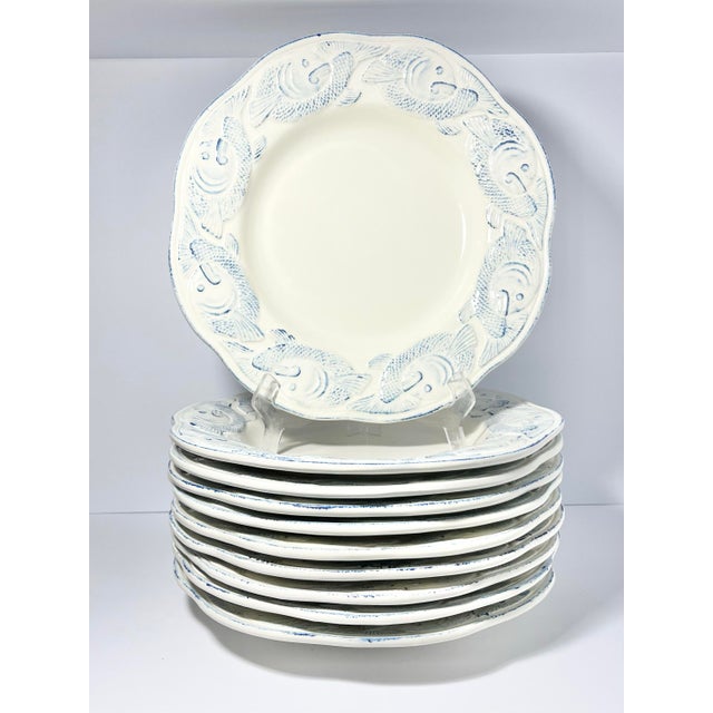 Pottery Barn “Oceanside” 10 Large Ceramic Pasta Soup All Purpose Rim Bowls 13” Excellent condition. No chips or cracks....