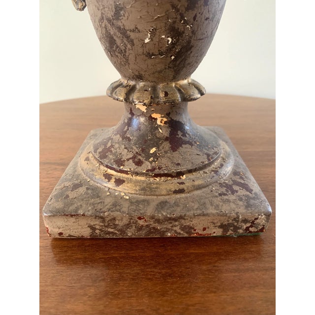 Vintage Neoclassical Urn-Form Table Lamp With Greek Key and Draped Swag For Sale In South Bend - Image 6 of 12